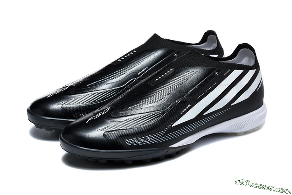 Adidas F50 Hyperfast Pro TF Artificial Turf Soccer Shoes - Black/Core Black/Cloud White 5