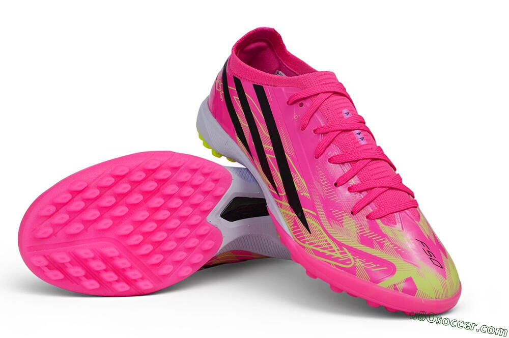 Adidas F50 Hyperfast Elite TF Artificial Turf Soccer Shoes - Pink/Lucid Pink/Black 3
