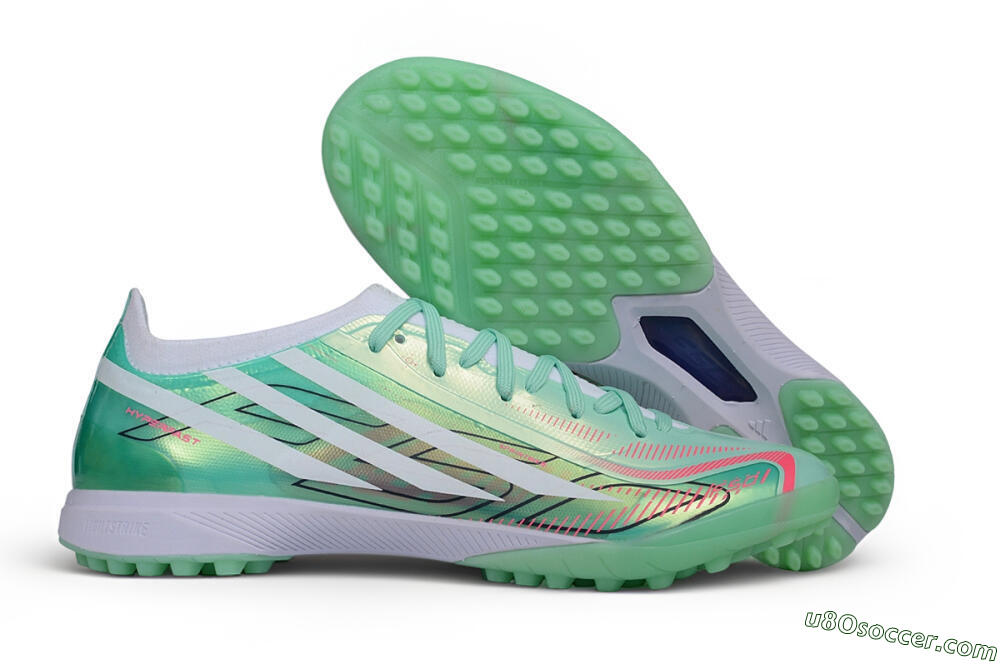 Adidas F50 Hyperfast Elite TF Artificial Turf Soccer Shoes - Green/Mint Green/Lucid Pink 1
