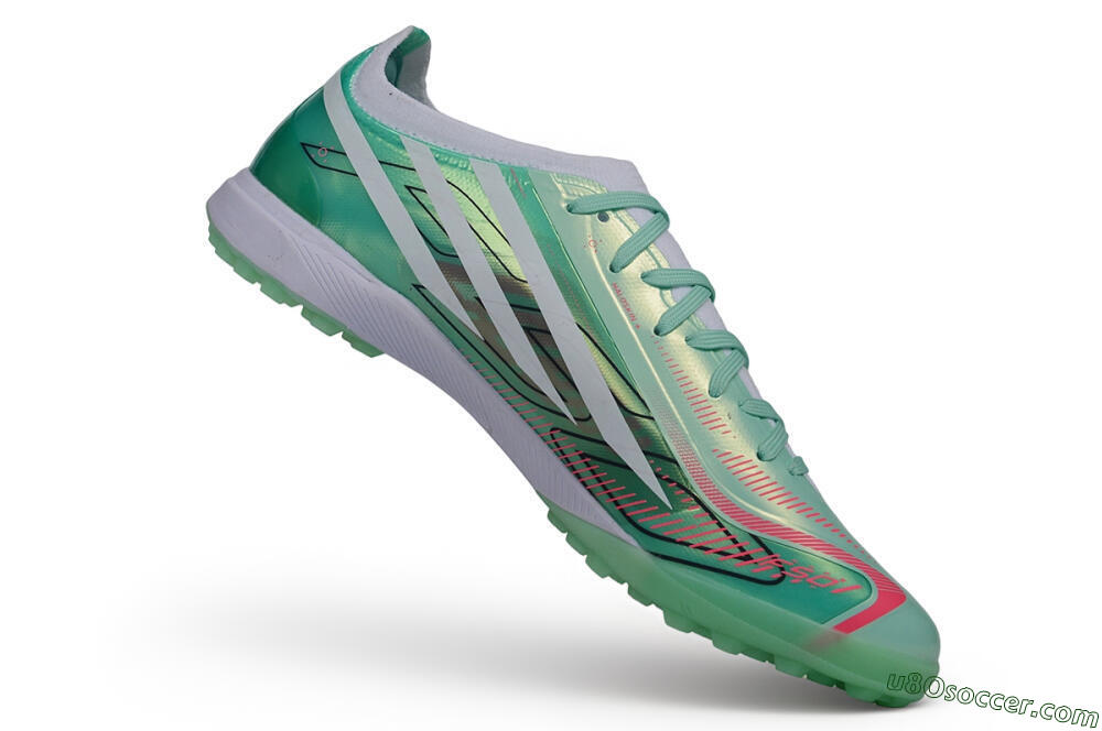 Adidas F50 Hyperfast Elite TF Artificial Turf Soccer Shoes - Green/Mint Green/Lucid Pink 4