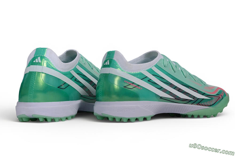 Adidas F50 Hyperfast Elite TF Artificial Turf Soccer Shoes - Green/Mint Green/Lucid Pink 6