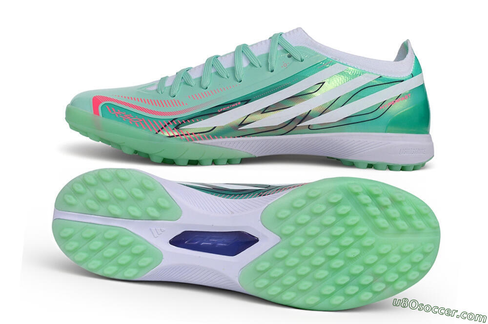 Adidas F50 Hyperfast Elite TF Artificial Turf Soccer Shoes - Green/Mint Green/Lucid Pink 0