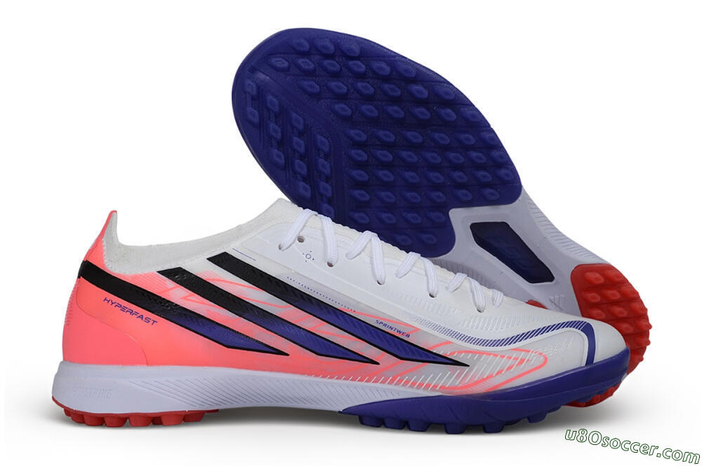 Adidas F50 Hyperfast Elite TF Artificial Turf Soccer Shoes - White/Solar Red/Lucid Blue 1