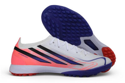 Adidas F50 Hyperfast Elite TF Artificial Turf Soccer Shoes - White/Solar Red/Lucid Blue