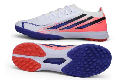 Adidas F50 Hyperfast Elite TF Artificial Turf Soccer Shoes - White/Solar Red/Lucid Blue