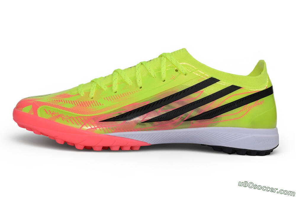 Adidas F50 Hyperfast Elite TF Artificial Turf Soccer Shoes - Yellow/Solar Yellow/Lucid Pink 2