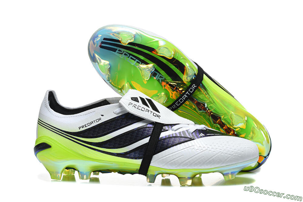 Adidas Predator 26 Elite Fold-Over Tongue FG Firm Ground Soccer Cleats - White/Solar Yellow/Core Black 1