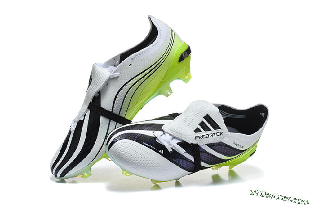 Adidas Predator 26 Elite Fold-Over Tongue FG Firm Ground Soccer Cleats - White/Solar Yellow/Core Black 6