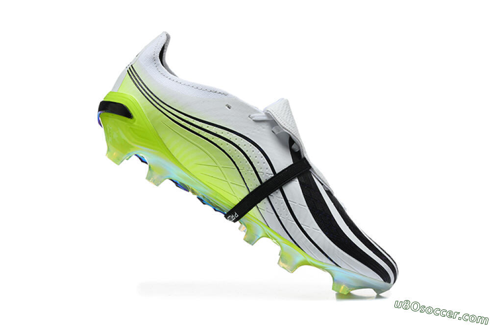 Adidas Predator 26 Elite Fold-Over Tongue FG Firm Ground Soccer Cleats - White/Solar Yellow/Core Black 7