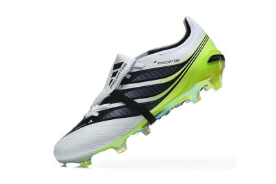 Adidas Predator 26 Elite Fold-Over Tongue FG Firm Ground Soccer Cleats - White/Solar Yellow/Core Black