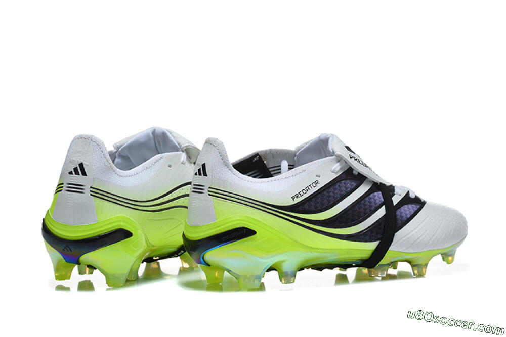 Adidas Predator 26 Elite Fold-Over Tongue FG Firm Ground Soccer Cleats - White/Solar Yellow/Core Black 9