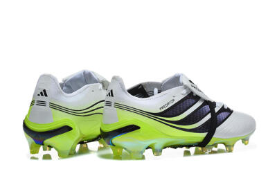 Adidas Predator 26 Elite Fold-Over Tongue FG Firm Ground Soccer Cleats - White/Solar Yellow/Core Black