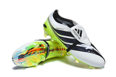 Adidas Predator 26 Elite Fold-Over Tongue FG Firm Ground Soccer Cleats - White/Solar Yellow/Core Black