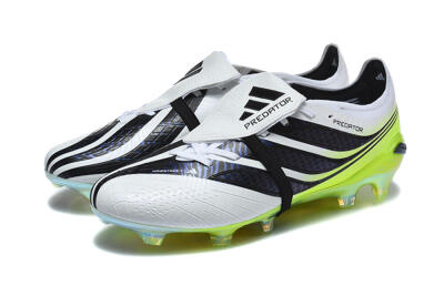Adidas Predator 26 Elite Fold-Over Tongue FG Firm Ground Soccer Cleats - White/Solar Yellow/Core Black