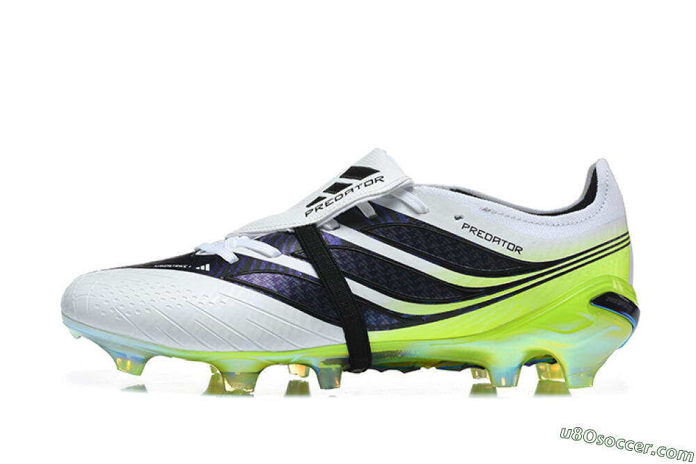 Adidas Predator 26 Elite Fold-Over Tongue FG Firm Ground Soccer Cleats - White/Solar Yellow/Core Black 2