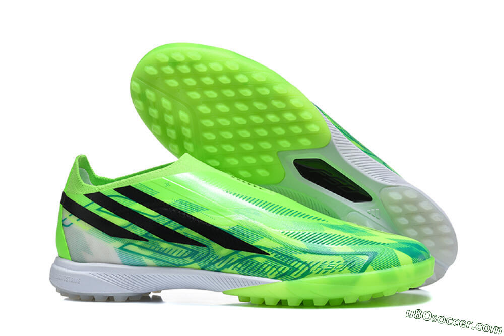 Adidas F50 Pro Laceless TF Artificial Turf Soccer Shoes - Green/Lucid Lime/Black 1