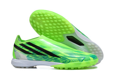 Adidas F50 Pro Laceless TF Artificial Turf Soccer Shoes - Green/Lucid Lime/Black