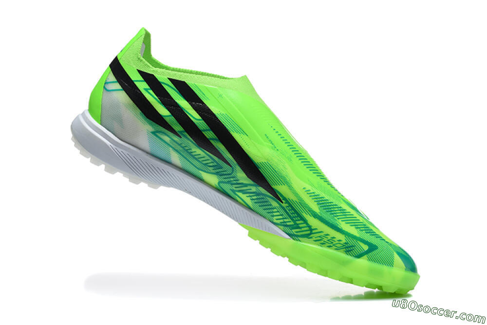 Adidas F50 Pro Laceless TF Artificial Turf Soccer Shoes - Green/Lucid Lime/Black 7