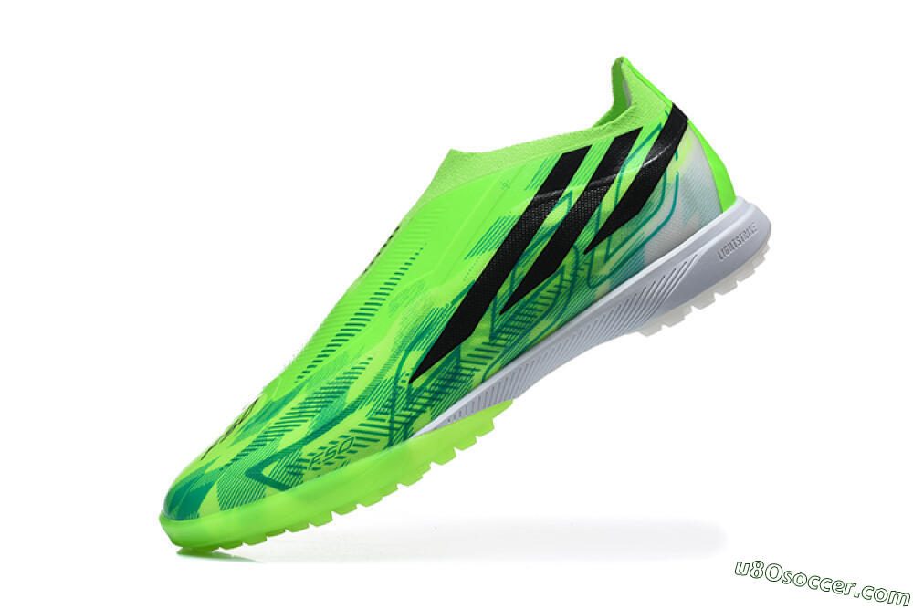 Adidas F50 Pro Laceless TF Artificial Turf Soccer Shoes - Green/Lucid Lime/Black 8