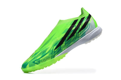 Adidas F50 Pro Laceless TF Artificial Turf Soccer Shoes - Green/Lucid Lime/Black