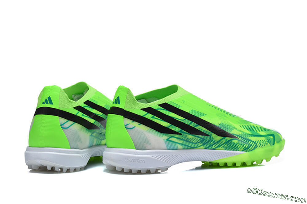 Adidas F50 Pro Laceless TF Artificial Turf Soccer Shoes - Green/Lucid Lime/Black 9