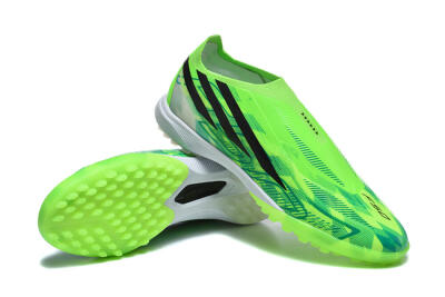 Adidas F50 Pro Laceless TF Artificial Turf Soccer Shoes - Green/Lucid Lime/Black