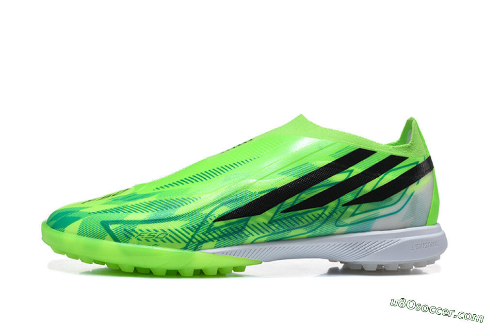 Adidas F50 Pro Laceless TF Artificial Turf Soccer Shoes - Green/Lucid Lime/Black 2