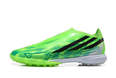 Adidas F50 Pro Laceless TF Artificial Turf Soccer Shoes - Green/Lucid Lime/Black