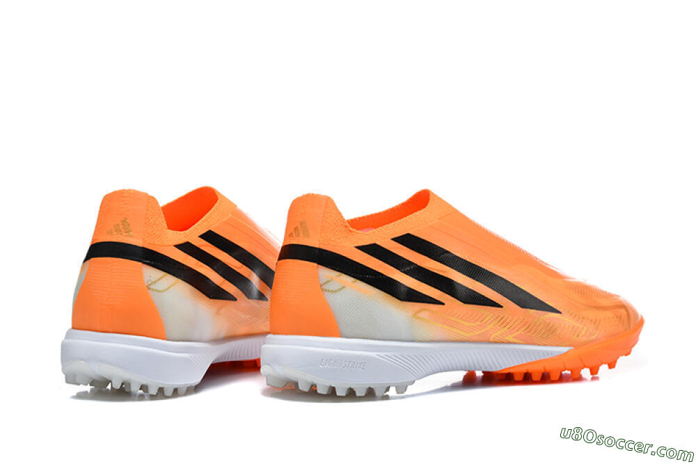 Adidas F50 Pro Laceless TF Artificial Turf Soccer Shoes - Orange/Solar Orange/Core Black 9