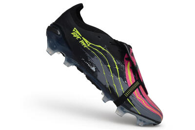 Adidas Predator 26 Elite Fold-Over Tongue FG Firm Ground Soccer Cleats - Black/Black/Electric Pink/Neon Yellow