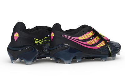 Adidas Predator 26 Elite Fold-Over Tongue FG Firm Ground Soccer Cleats - Black/Black/Electric Pink/Neon Yellow