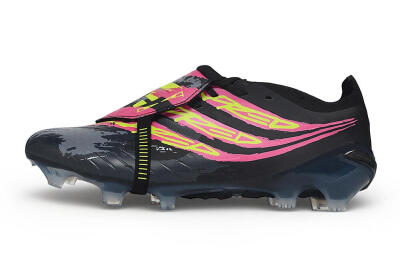 Adidas Predator 26 Elite Fold-Over Tongue FG Firm Ground Soccer Cleats - Black/Black/Electric Pink/Neon Yellow