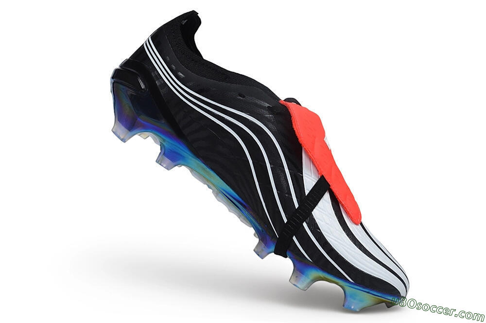 Adidas Predator 26 Elite Fold-Over Tongue FG Firm Ground Soccer Cleats - Black/Core Black/Solar Red 4