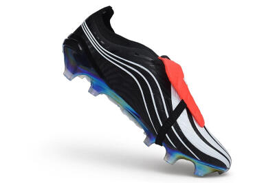 Adidas Predator 26 Elite Fold-Over Tongue FG Firm Ground Soccer Cleats - Black/Core Black/Solar Red