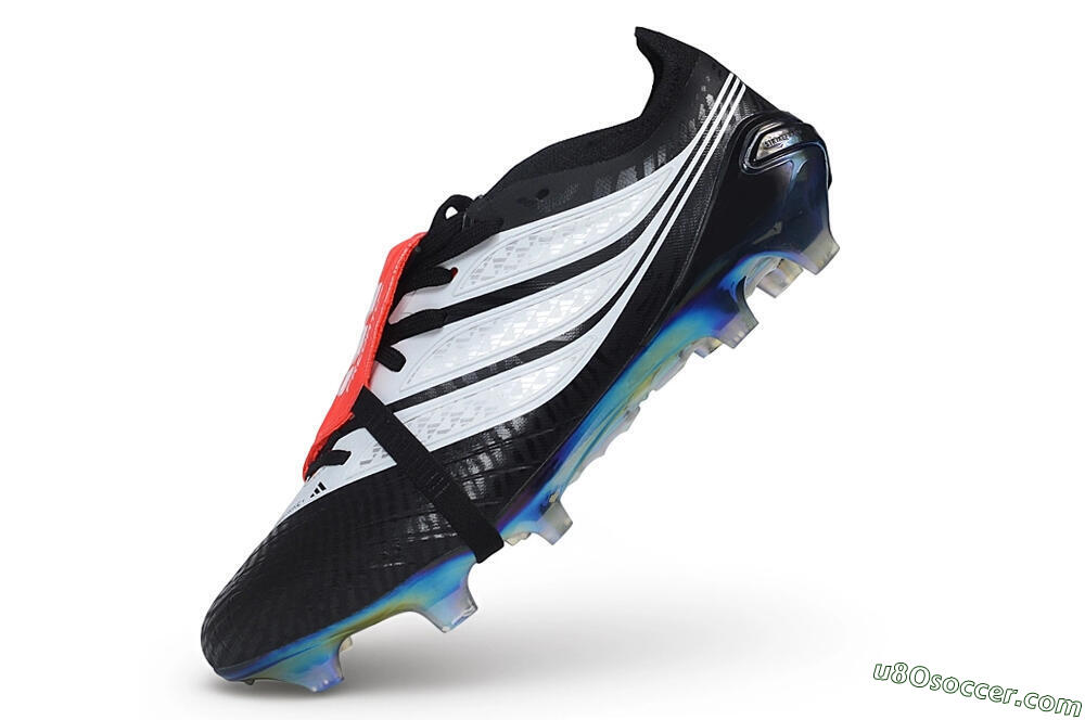 Adidas Predator 26 Elite Fold-Over Tongue FG Firm Ground Soccer Cleats - Black/Core Black/Solar Red 5