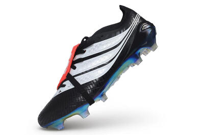 Adidas Predator 26 Elite Fold-Over Tongue FG Firm Ground Soccer Cleats - Black/Core Black/Solar Red