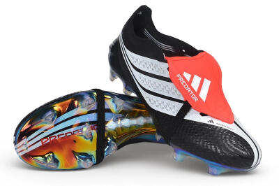 Adidas Predator 26 Elite Fold-Over Tongue FG Firm Ground Soccer Cleats - Black/Core Black/Solar Red