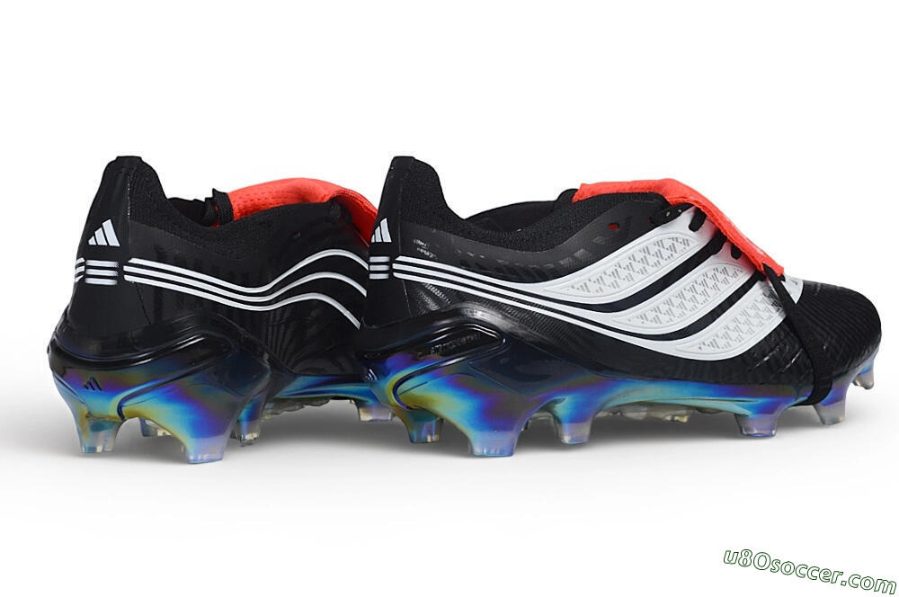 Adidas Predator 26 Elite Fold-Over Tongue FG Firm Ground Soccer Cleats - Black/Core Black/Solar Red 6