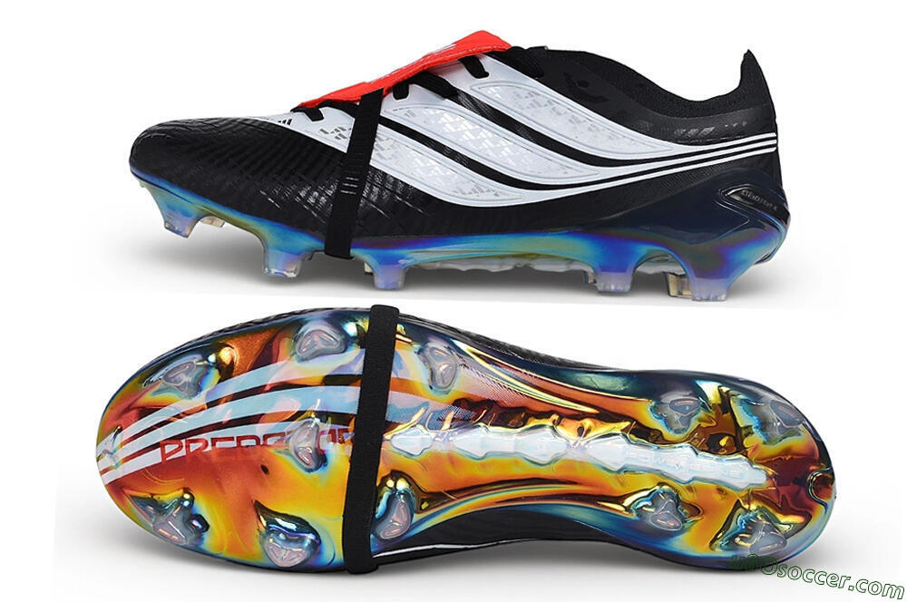 Adidas Predator 26 Elite Fold-Over Tongue FG Firm Ground Soccer Cleats - Black/Core Black/Solar Red 0