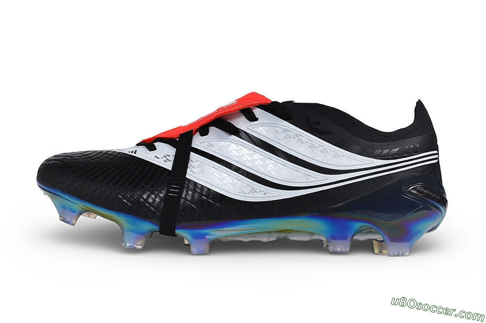 Adidas Predator 26 Elite Fold-Over Tongue FG Firm Ground Soccer Cleats - Black/Core Black/Solar Red 2