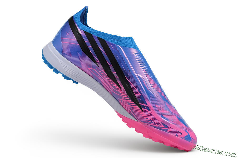 Adidas F50 Hyperfast Elite Laceless TF Artificial Turf Soccer Shoes - Blue/Lucid Blue/Lucid Fuchsia 5