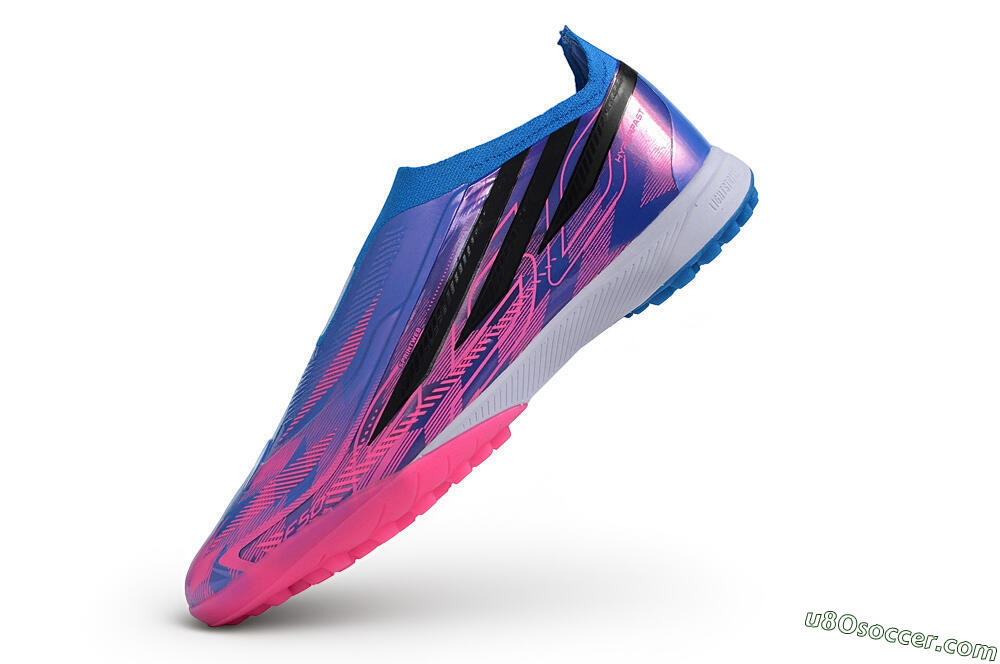 Adidas F50 Hyperfast Elite Laceless TF Artificial Turf Soccer Shoes - Blue/Lucid Blue/Lucid Fuchsia 6
