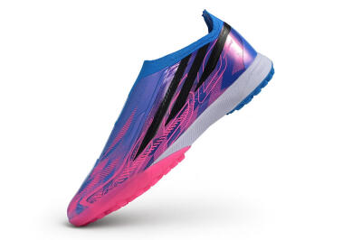 Adidas F50 Hyperfast Elite Laceless TF Artificial Turf Soccer Shoes - Blue/Lucid Blue/Lucid Fuchsia