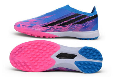 Adidas F50 Hyperfast Elite Laceless TF Artificial Turf Soccer Shoes - Blue/Lucid Blue/Lucid Fuchsia