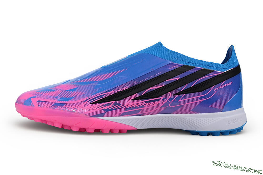 Adidas F50 Hyperfast Elite Laceless TF Artificial Turf Soccer Shoes - Blue/Lucid Blue/Lucid Fuchsia 2