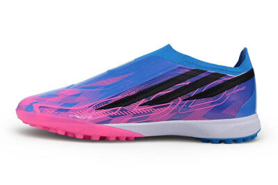 Adidas F50 Hyperfast Elite Laceless TF Artificial Turf Soccer Shoes - Blue/Lucid Blue/Lucid Fuchsia