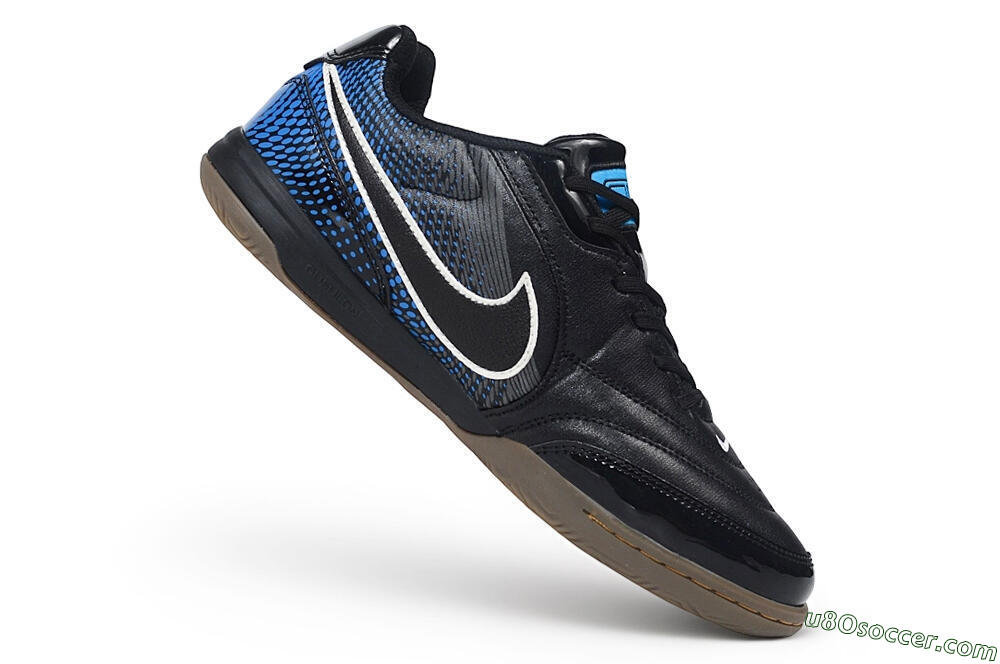Nike Tiempo Legend SE IC Indoor & Futsal Soccer Shoes - Black/Black/Royal Blue 4