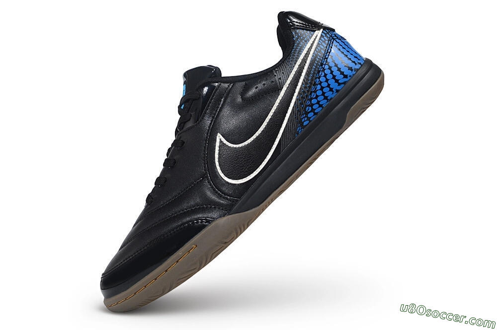Nike Tiempo Legend SE IC Indoor & Futsal Soccer Shoes - Black/Black/Royal Blue 5