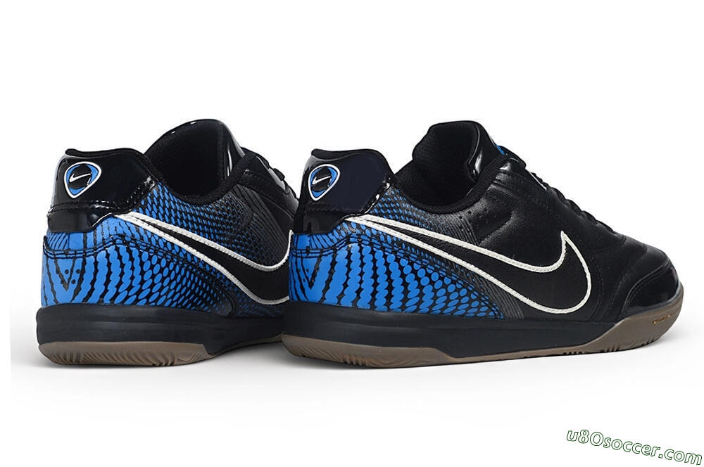 Nike Tiempo Legend SE IC Indoor & Futsal Soccer Shoes - Black/Black/Royal Blue 6