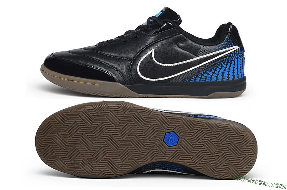Nike Tiempo Legend SE IC Indoor & Futsal Soccer Shoes - Black/Black/Royal Blue 0